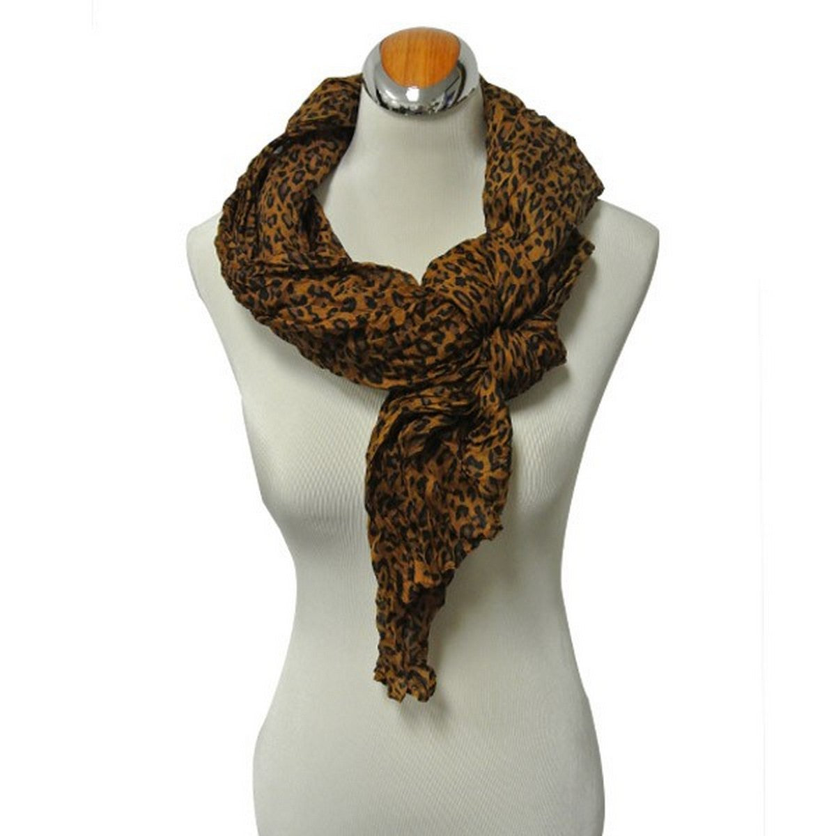 Wrapables Leopard Pattern Wrinkle Scarf