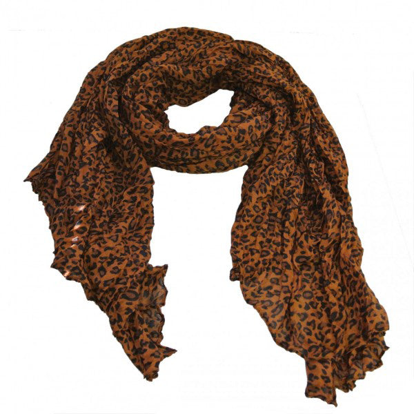 Wrapables Leopard Pattern Wrinkle Scarf