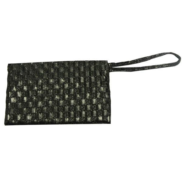 Wrapables Checkered Leather Wristlet Clutch