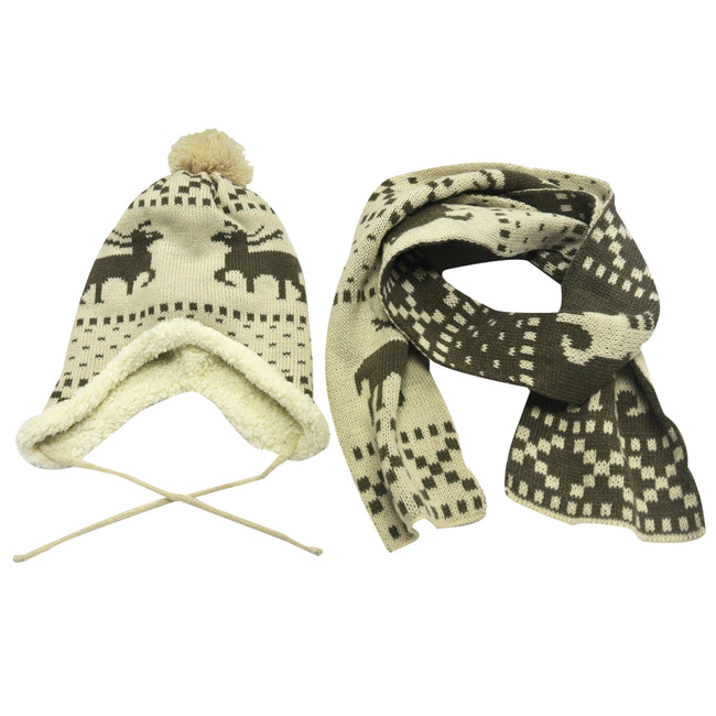 Wrapables Children's Reindeer Hat and Scarf Set