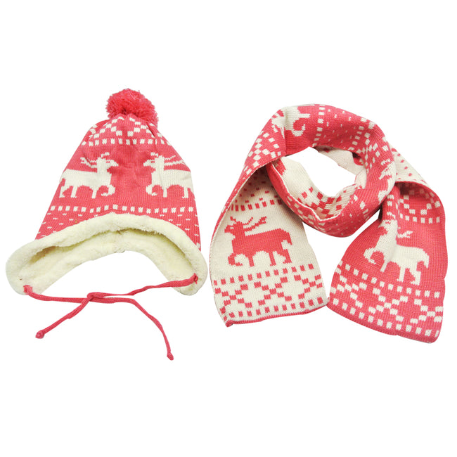 Wrapables Children's Reindeer Hat and Scarf Set