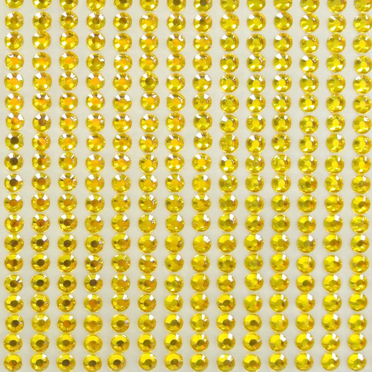 Wrapables Yellow Crystal Diamond Sticker 4mm Adhesive Rhinestones, 990 pieces
