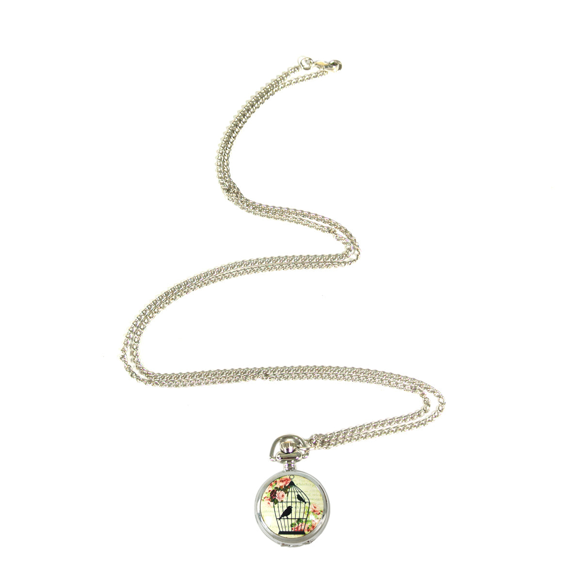 Wrapables Vintage Ceramic Quartz Locket Watch Necklace