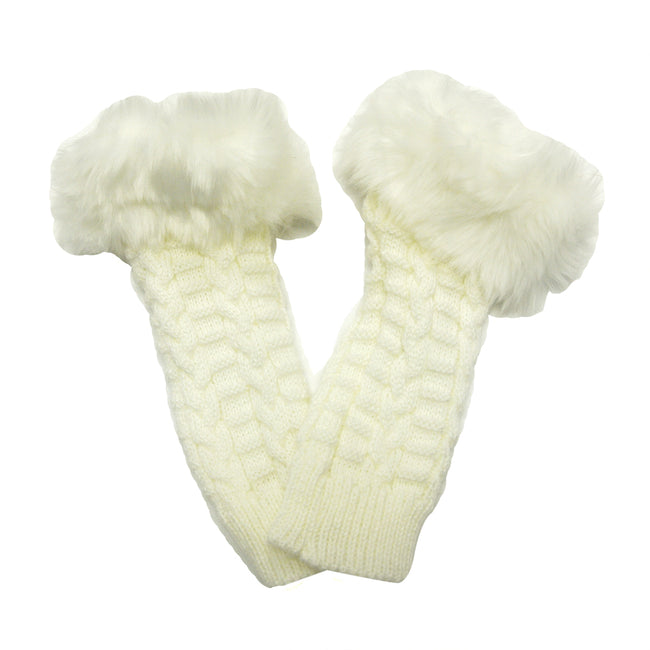 Wrapables Fingerless Gloves with Faux Fur Trim