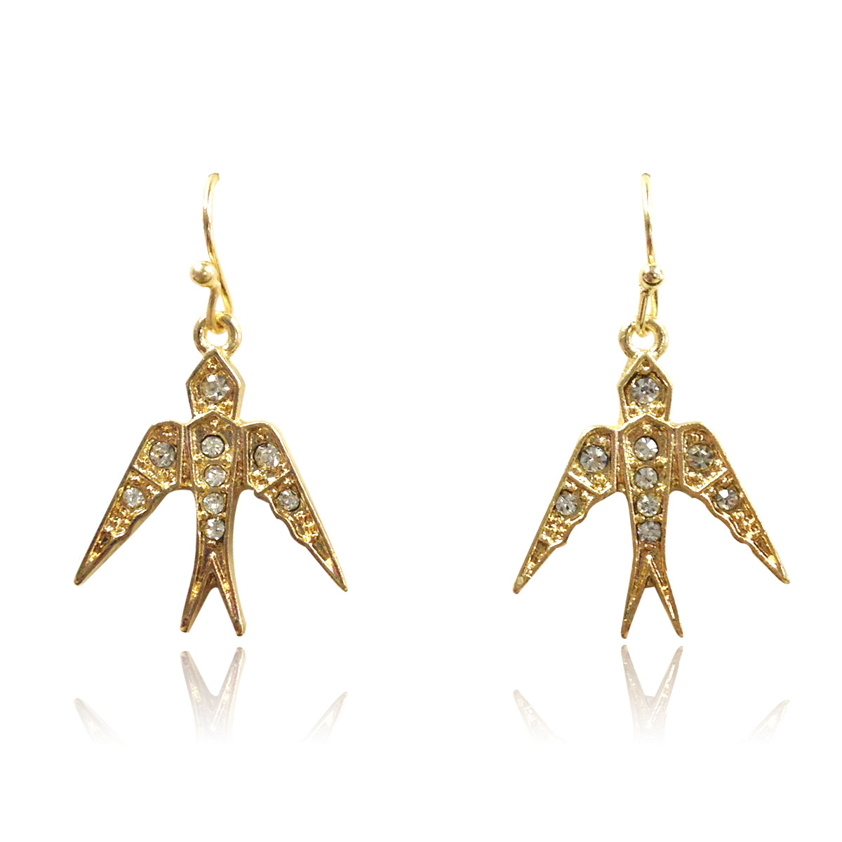 CZ Crystal Swallow Earrings