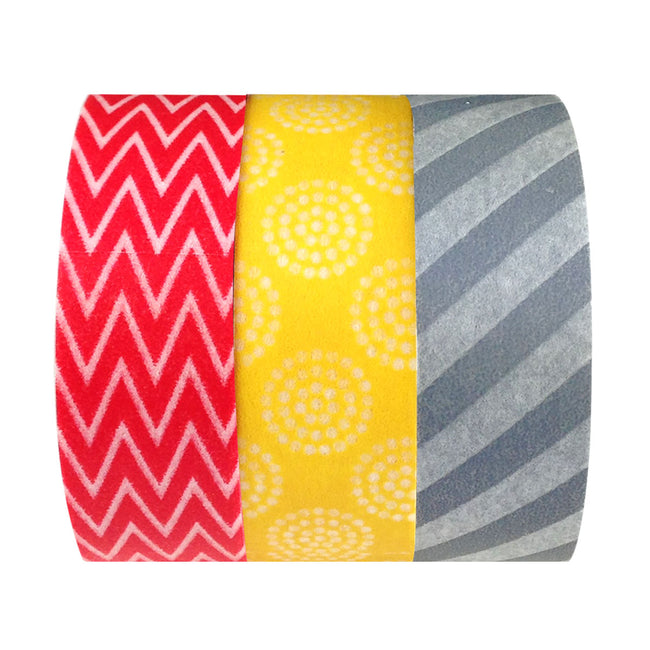 Wrapables Busy Patterns Japanese Washi Masking Tape (Set of 3)