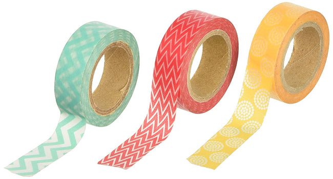Summer Fling Chevron & Circling Japanese Washi Masking Tape (set of 3)