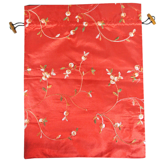 Wrapables Beautiful Embroidered Silk Travel Bag for Lingerie & Shoes