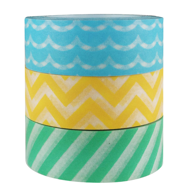 Pastel Lines Washi Tape Masking Tape, Set of 3