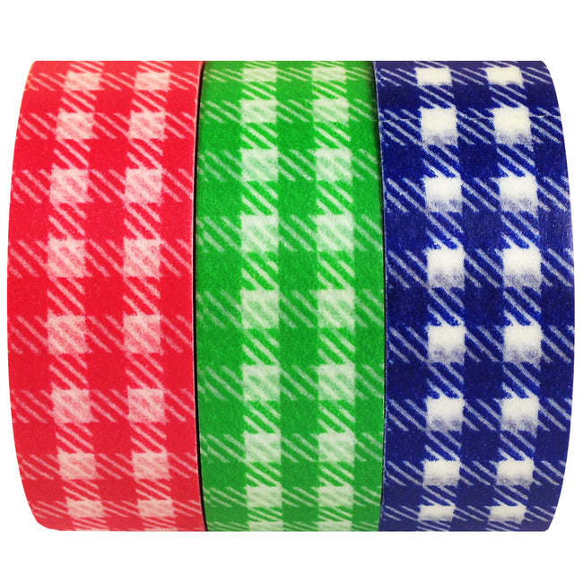 Wrapables Plaid Pleasure Japanese Washi Masking Tape (Set of 3)