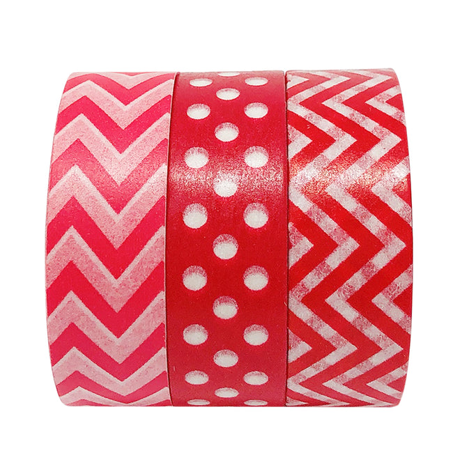 Wrapables Red Obsession Japanese Washi Masking Tape (Set of 3)