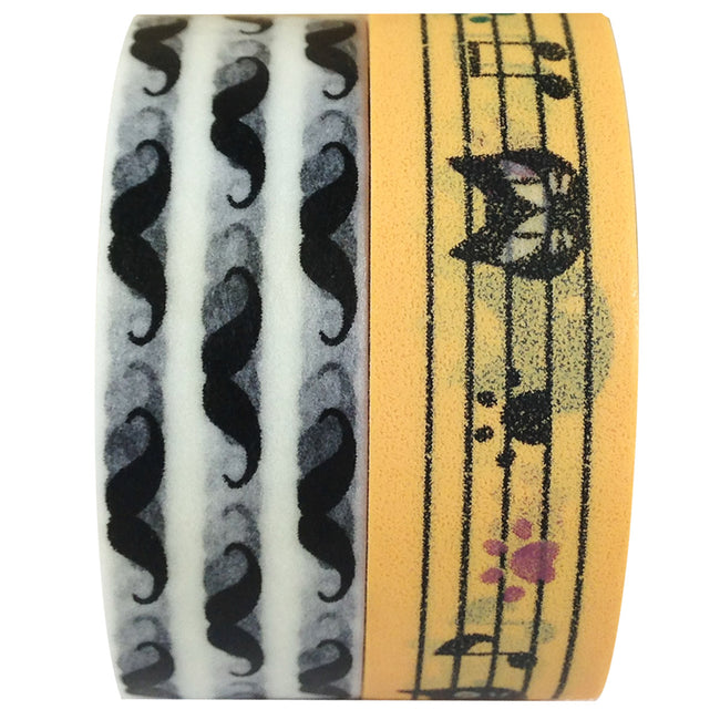 Wrapables Mr Kitty Japanese Washi Masking Tape (Set of 2)