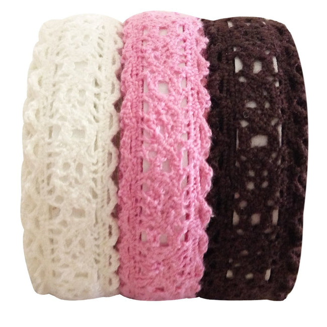 Wrapables Decorative Lace Tape (Set of 3)
