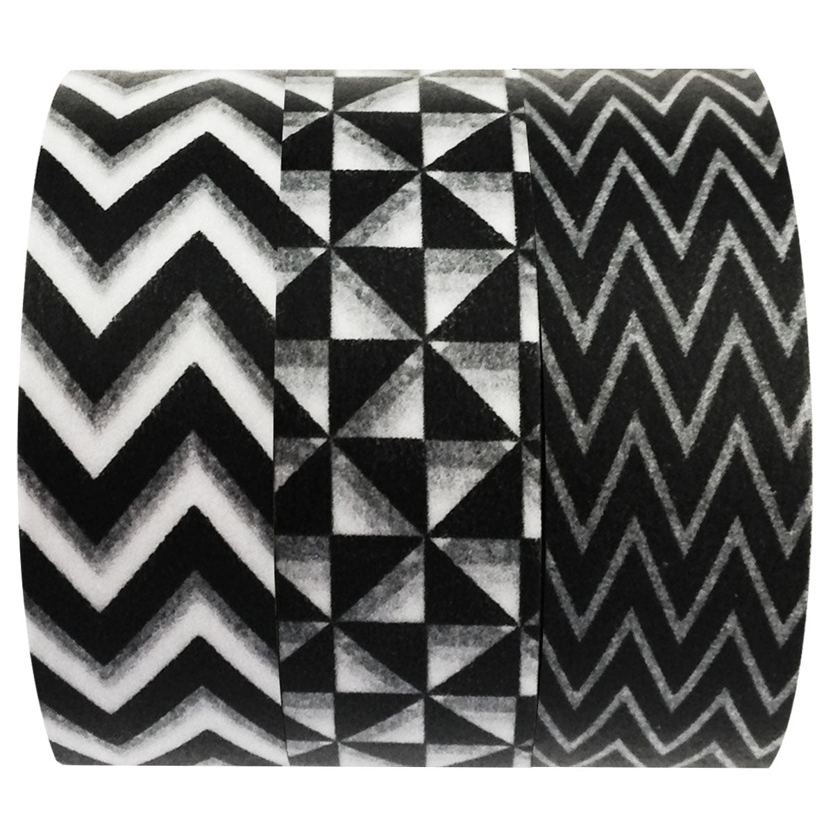 Wrapables Black & White Japanese Washi Masking Tape (Set of 3)