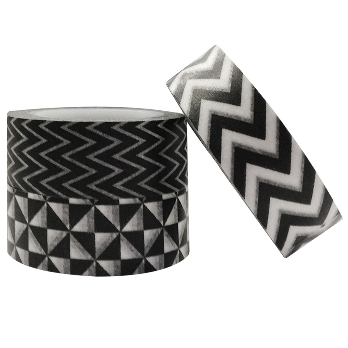 Wrapables Black & White Japanese Washi Masking Tape (Set of 3)