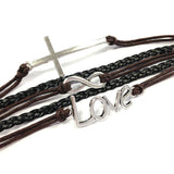 Wrapables Vintage Leather and Rope Infinity Bracelet