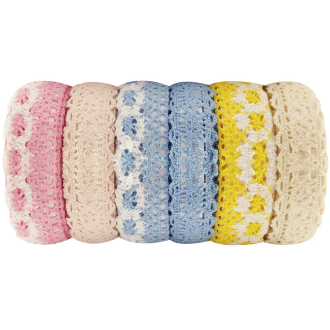 Colorful Decorative Lace Tape Collection (set of 6)