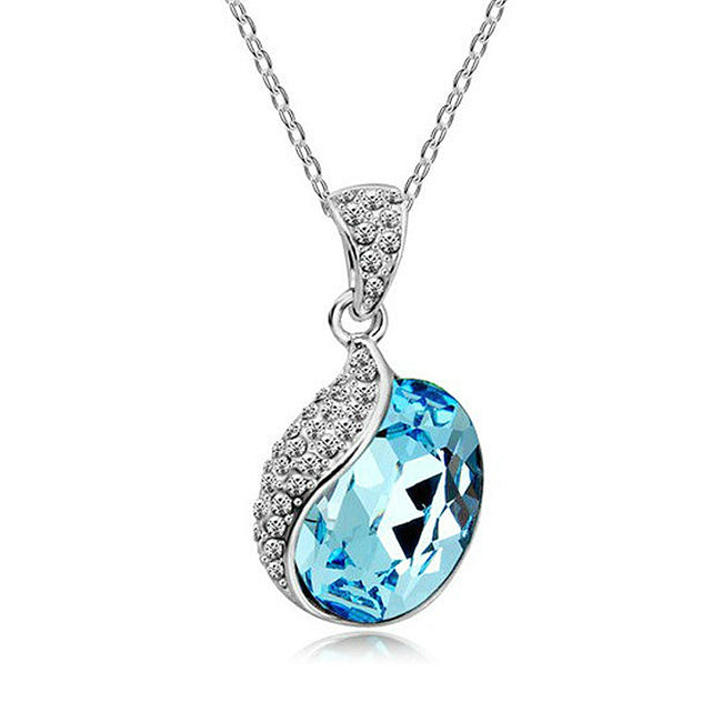 Wrapables Silver Plated Crystal Raindrop Necklace