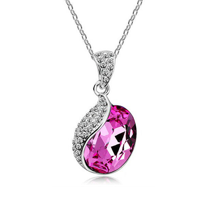 Wrapables Silver Plated Crystal Raindrop Necklace