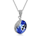 Wrapables Silver Plated Crystal Raindrop Necklace