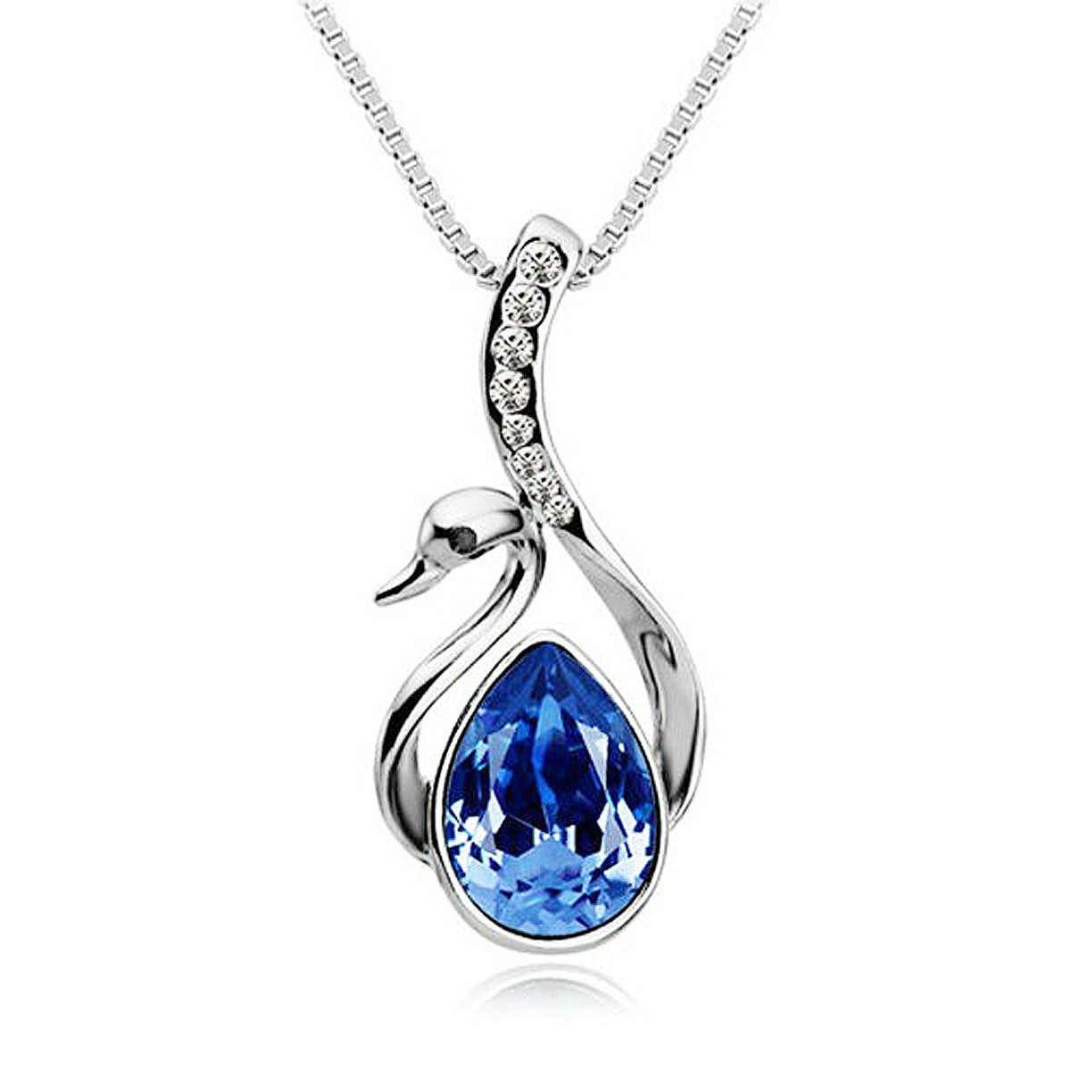 Wrapables Crystal Swan Pendant Necklace