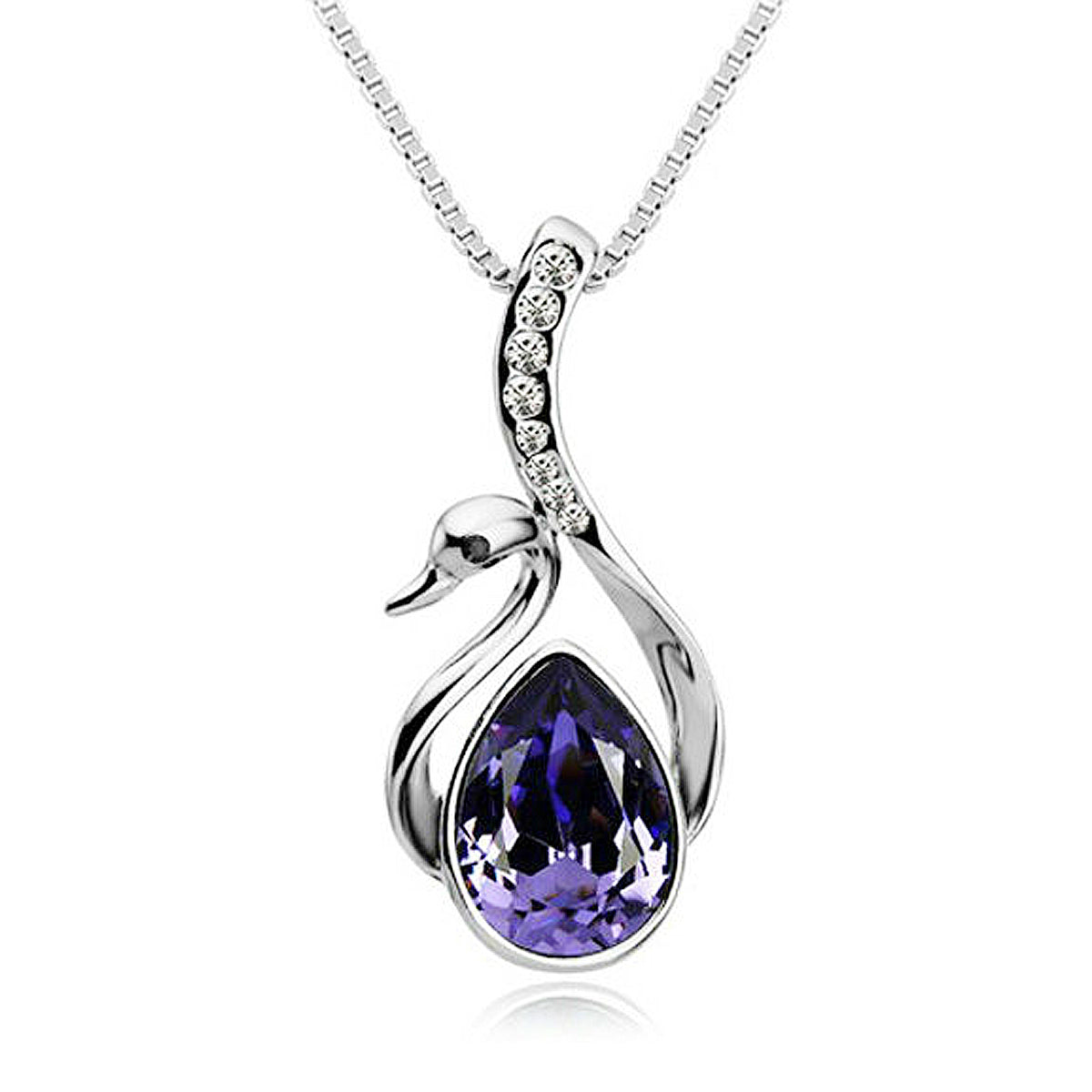 Wrapables Crystal Swan Pendant Necklace