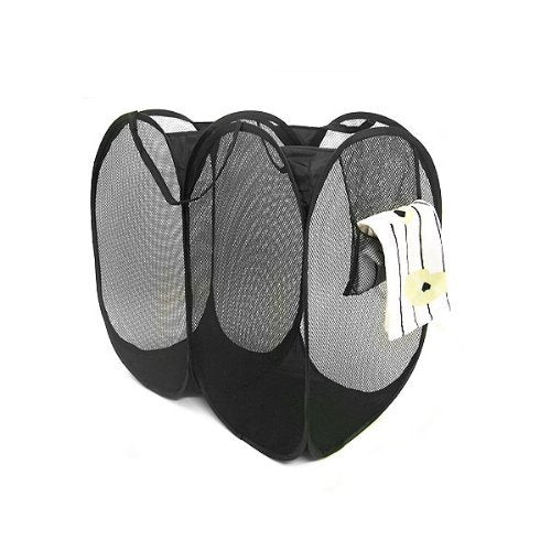 Black Double Component Pop-Up Mesh Hamper (23" x 24")