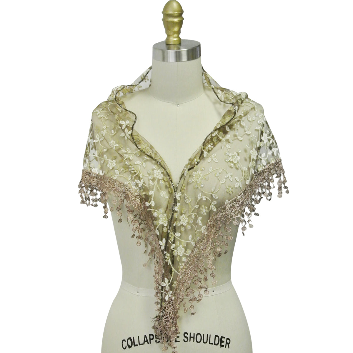 Wrapables Embroidered Floral Lace Triangle Scarf Shawl