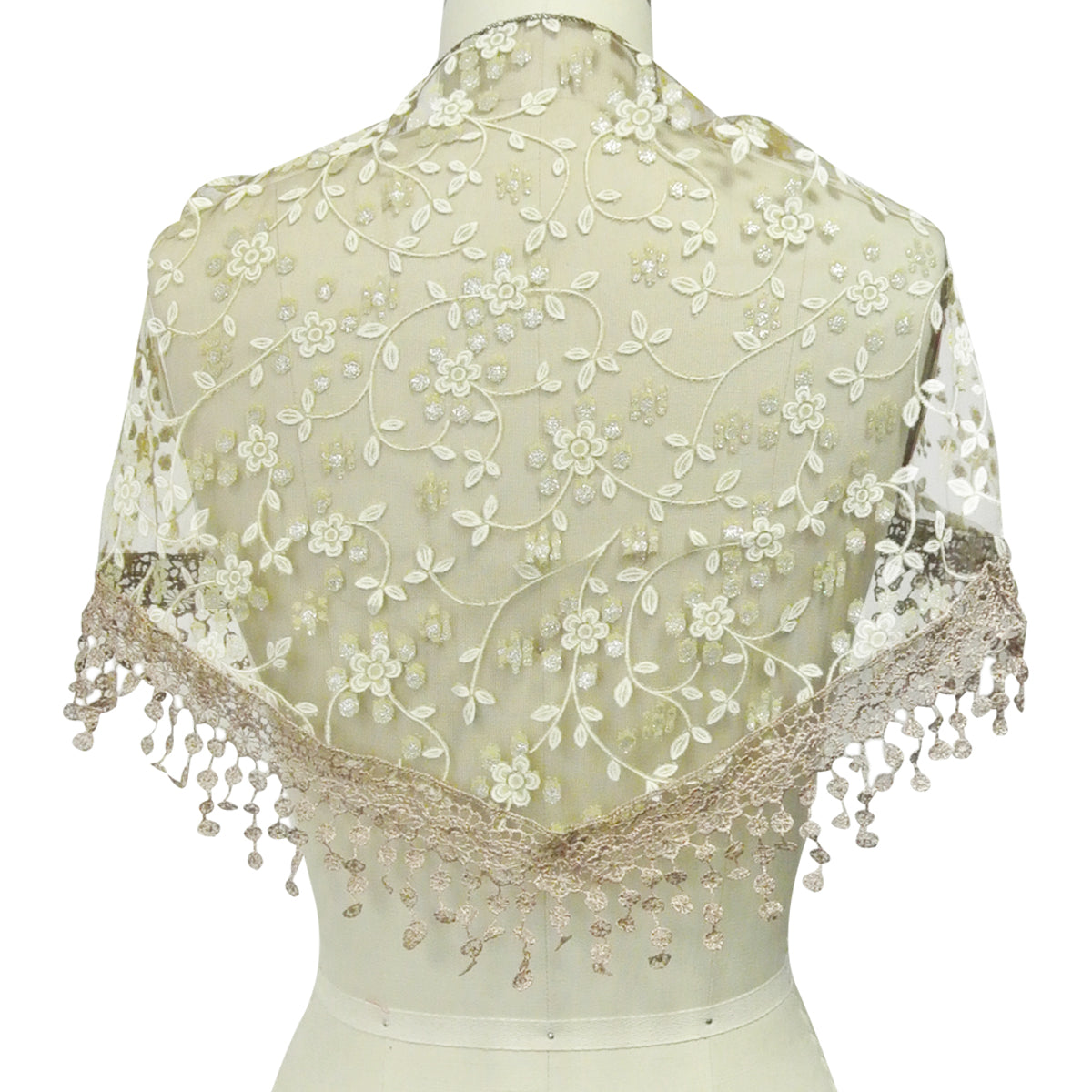 Wrapables Embroidered Floral Lace Triangle Scarf Shawl