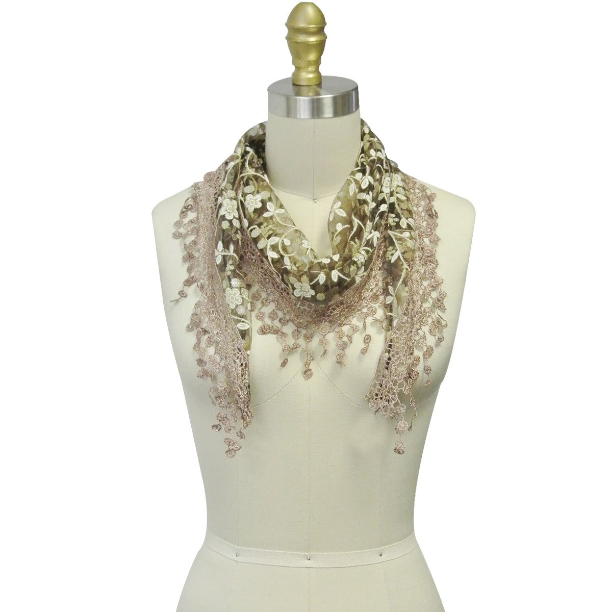 Wrapables Embroidered Floral Lace Triangle Scarf Shawl