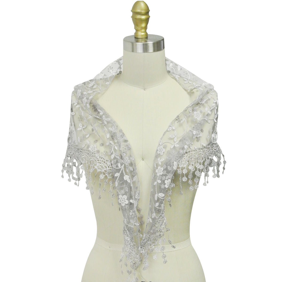 Wrapables Embroidered Floral Lace Triangle Scarf Shawl