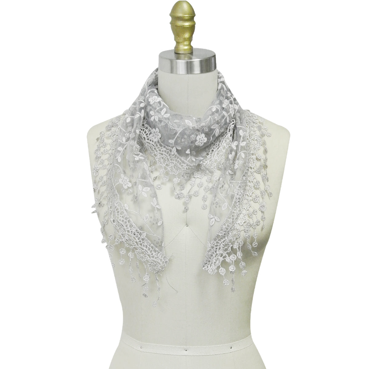 Wrapables Embroidered Floral Lace Triangle Scarf Shawl