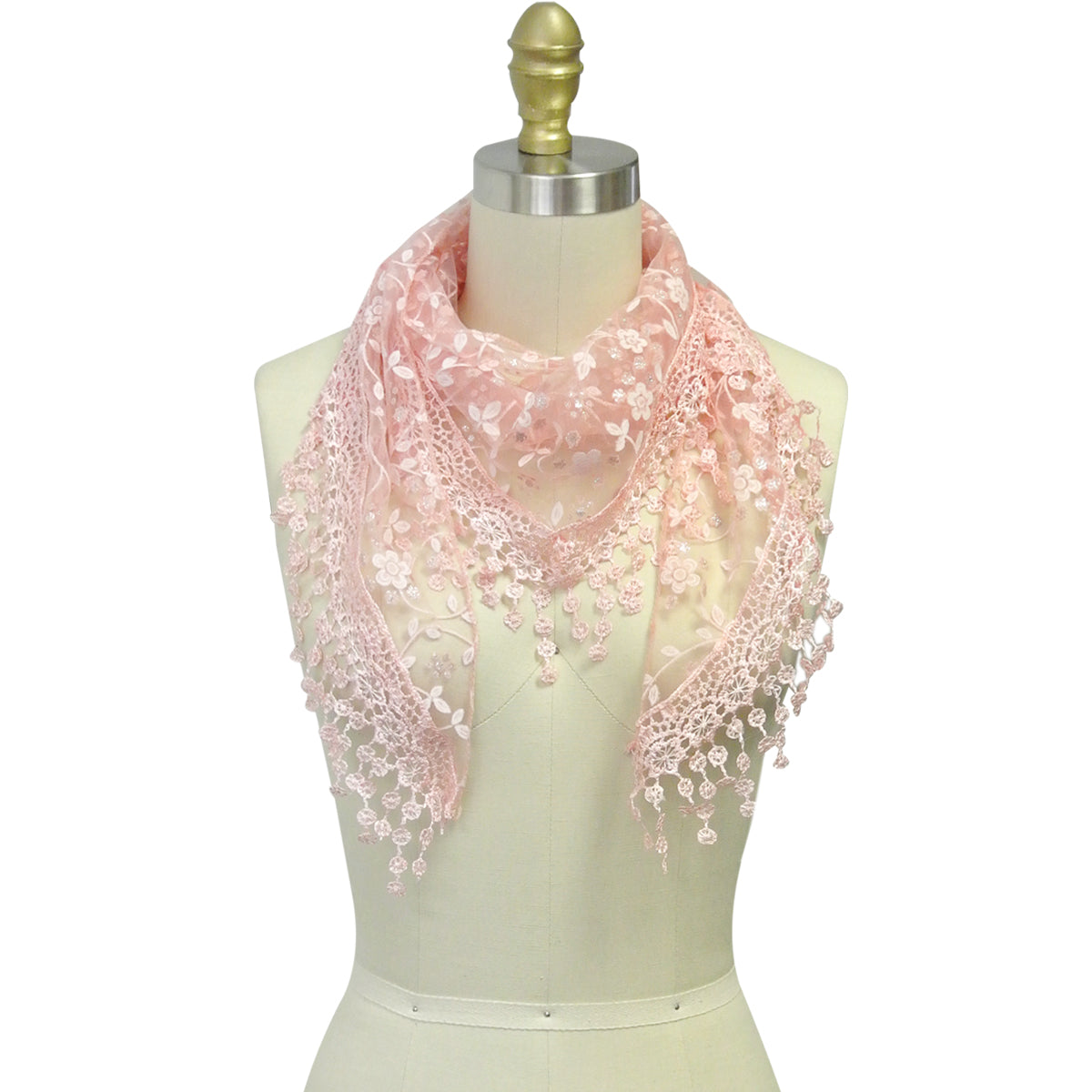 Wrapables Embroidered Floral Lace Triangle Scarf Shawl