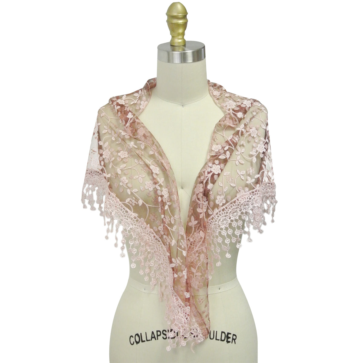 Wrapables Embroidered Floral Lace Triangle Scarf Shawl