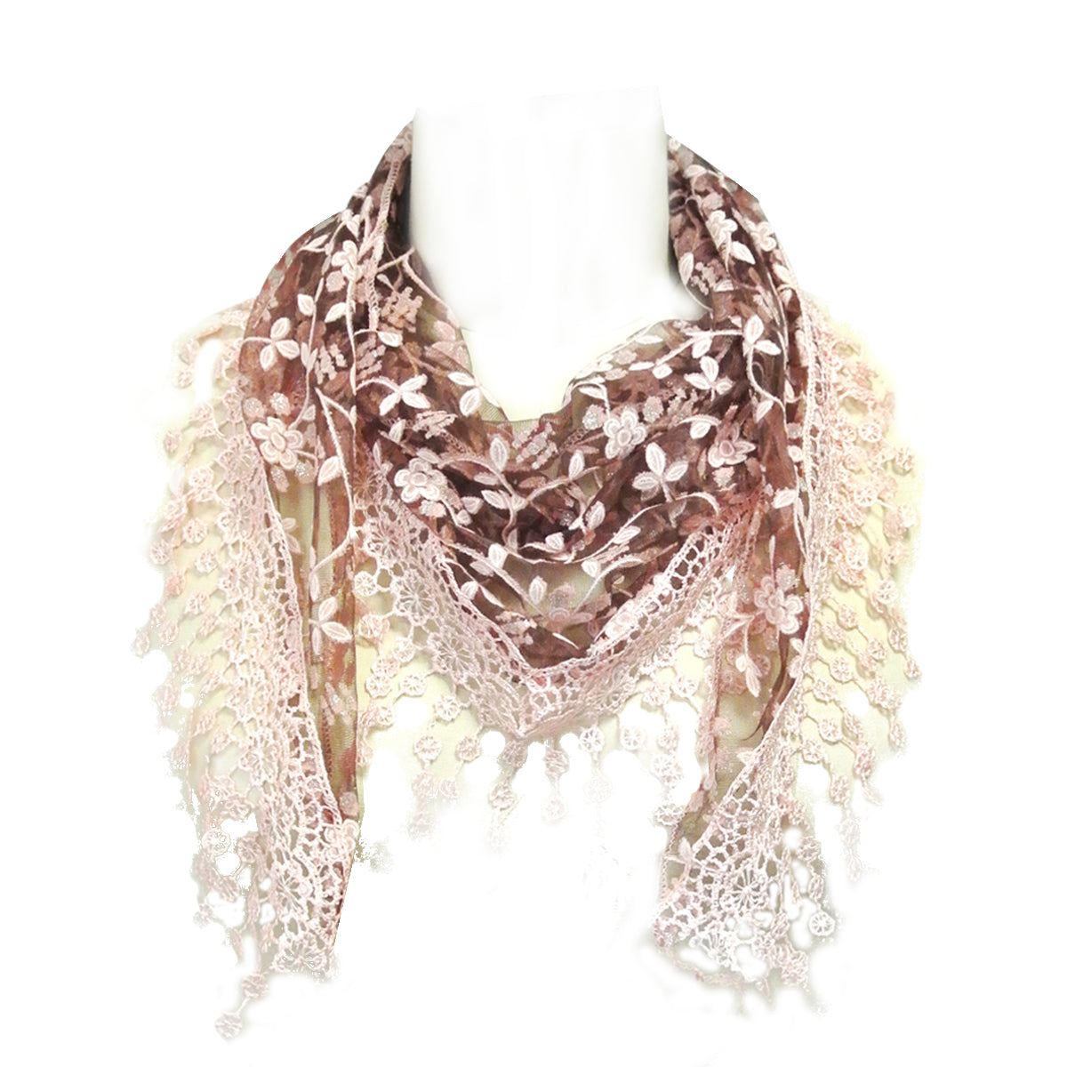 Wrapables Embroidered Floral Lace Triangle Scarf Shawl