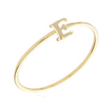 Gold Plated Stackable Initial Letter Ring Size 7