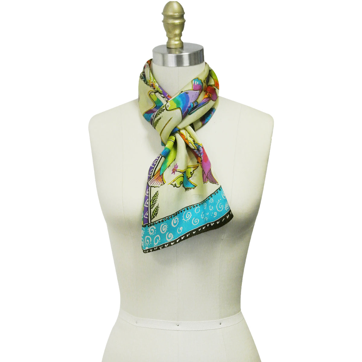 Wrapables Vibrant 100% Silk Long Scarf 51" x 10.5"