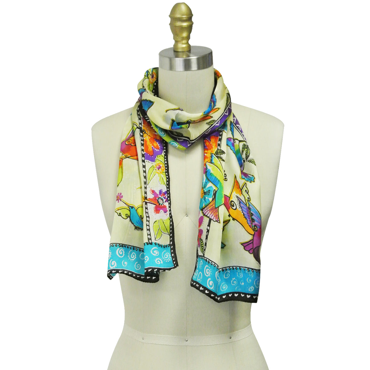 Wrapables Vibrant 100% Silk Long Scarf 51" x 10.5"
