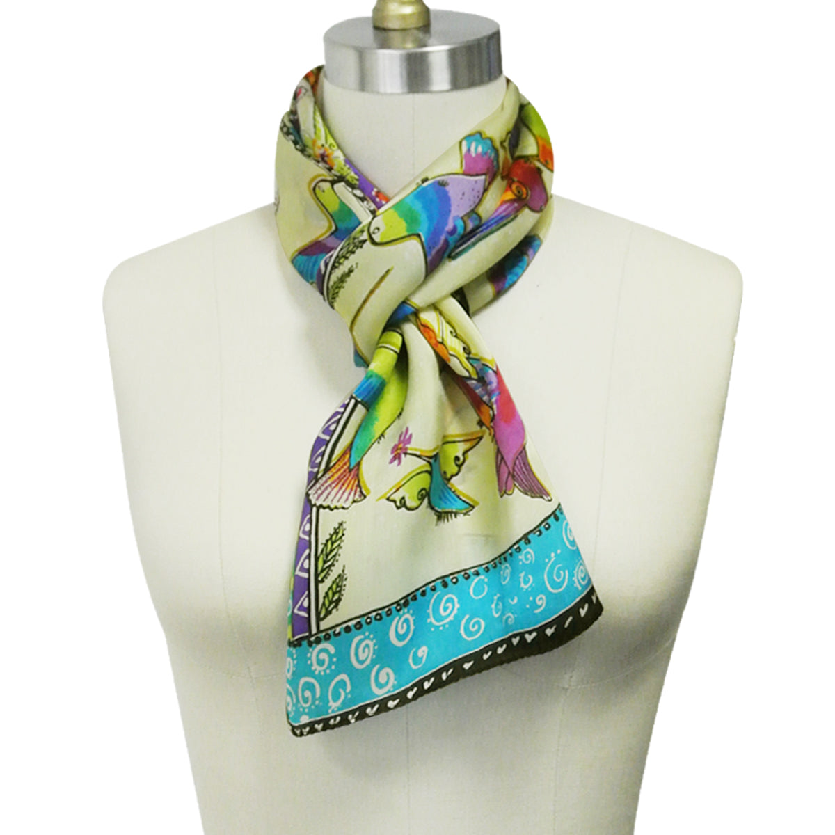 Wrapables Vibrant 100% Silk Long Scarf 51" x 10.5"
