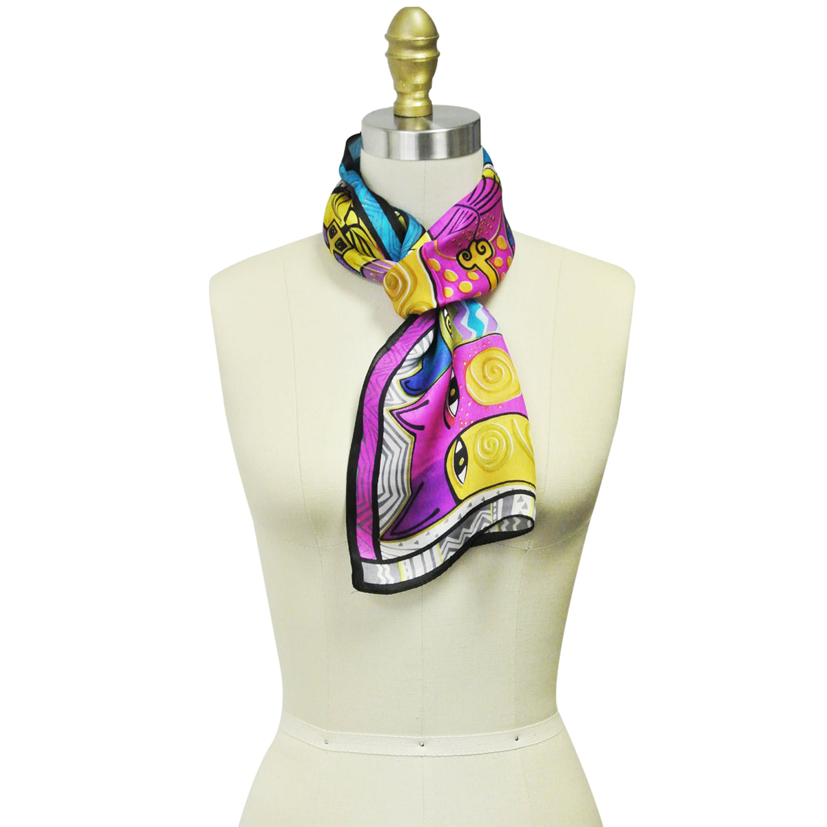 Wrapables Vibrant 100% Silk Long Scarf 51" x 10.5"