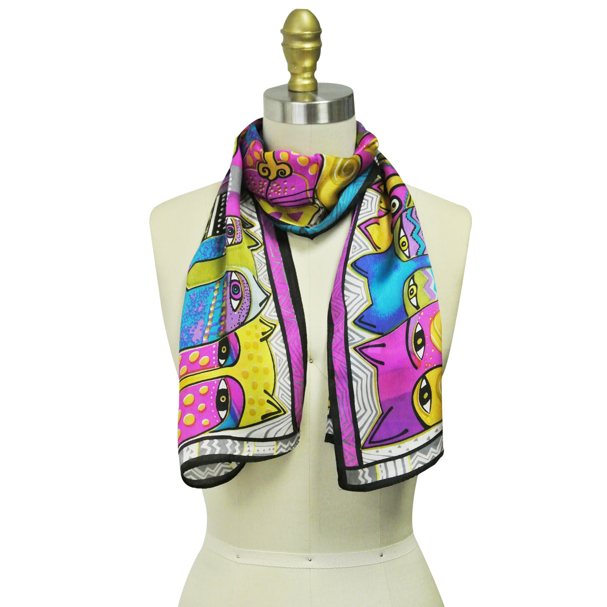 Wrapables Vibrant 100% Silk Long Scarf 51" x 10.5"