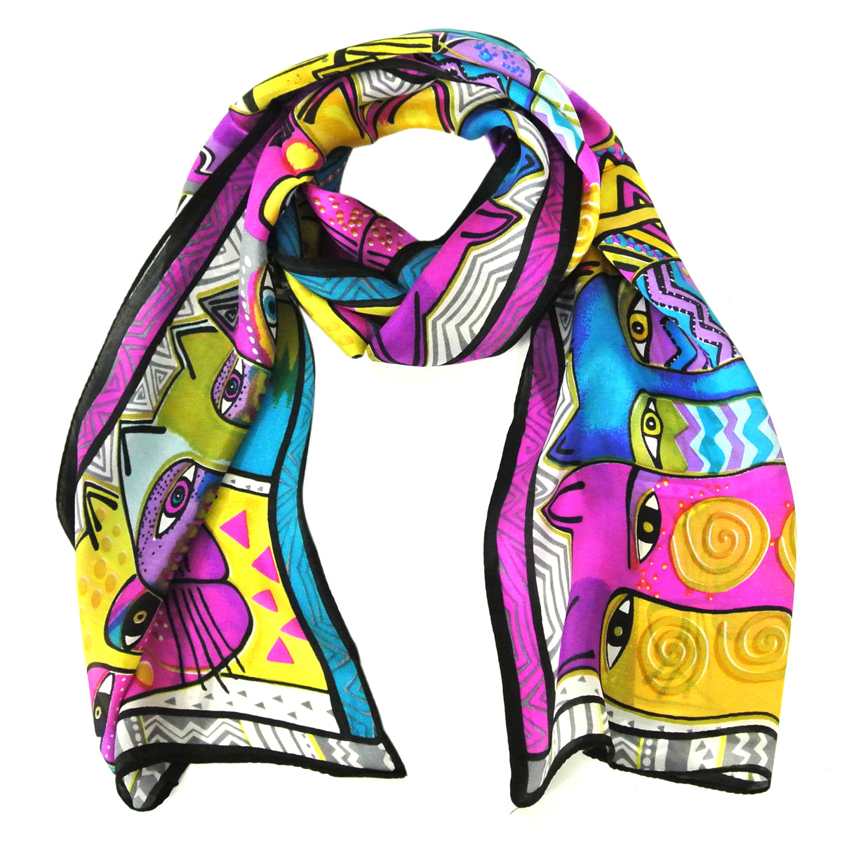 Wrapables Vibrant 100% Silk Long Scarf 51" x 10.5"