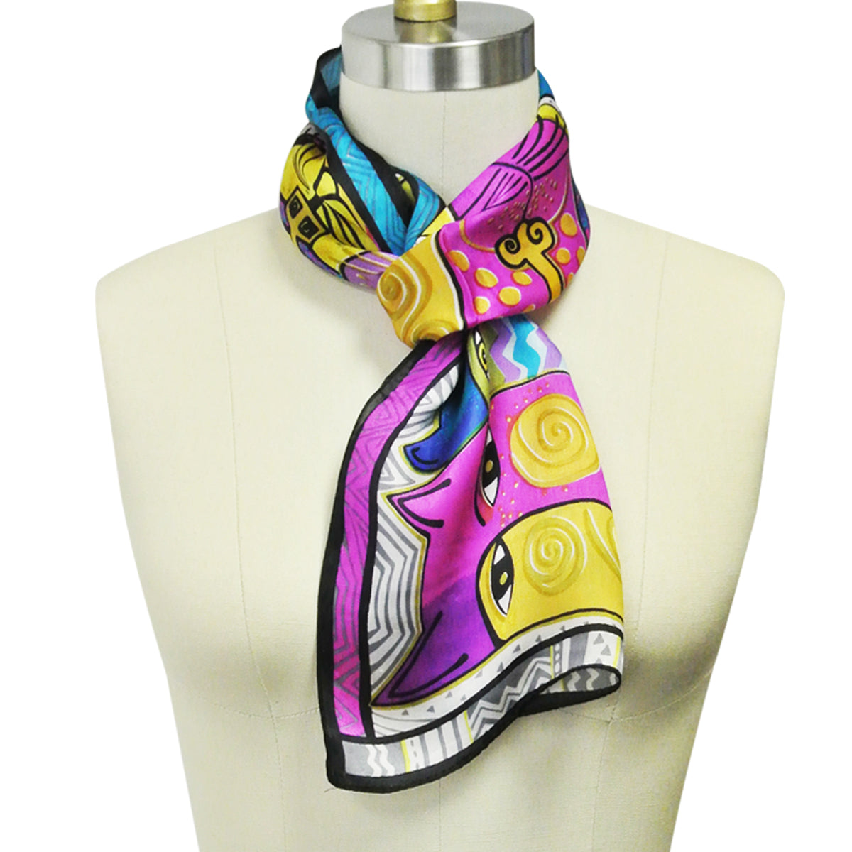 Wrapables Vibrant 100% Silk Long Scarf 51" x 10.5"