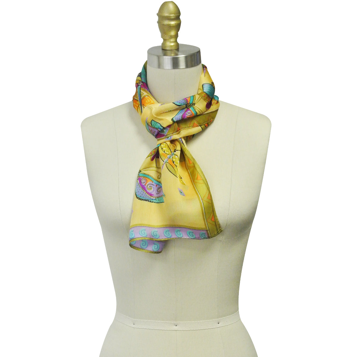 Wrapables Vibrant 100% Silk Long Scarf 51" x 10.5"