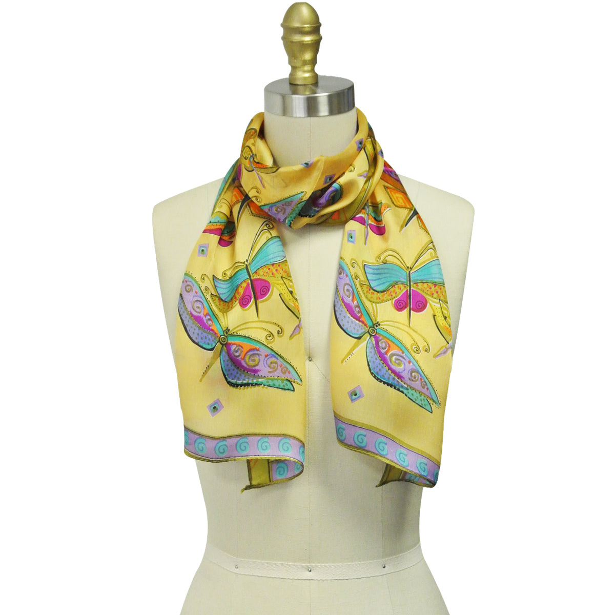 Wrapables Vibrant 100% Silk Long Scarf 51" x 10.5"