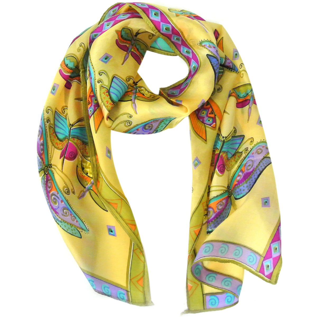 Wrapables Vibrant 100% Silk Long Scarf 51" x 10.5"