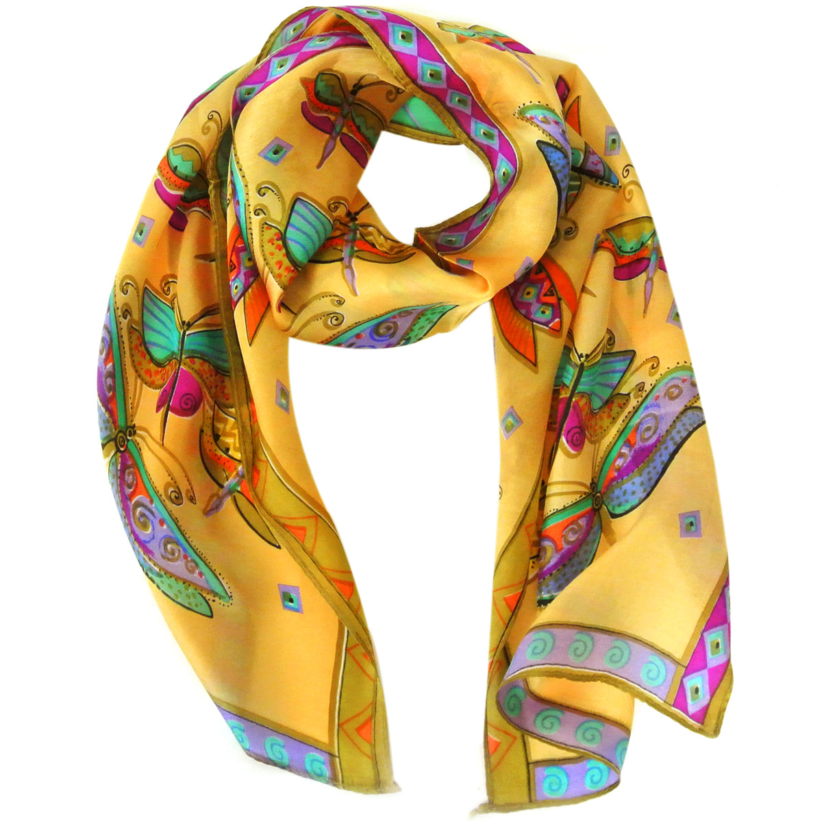 Wrapables Vibrant 100% Silk Long Scarf 51" x 10.5"