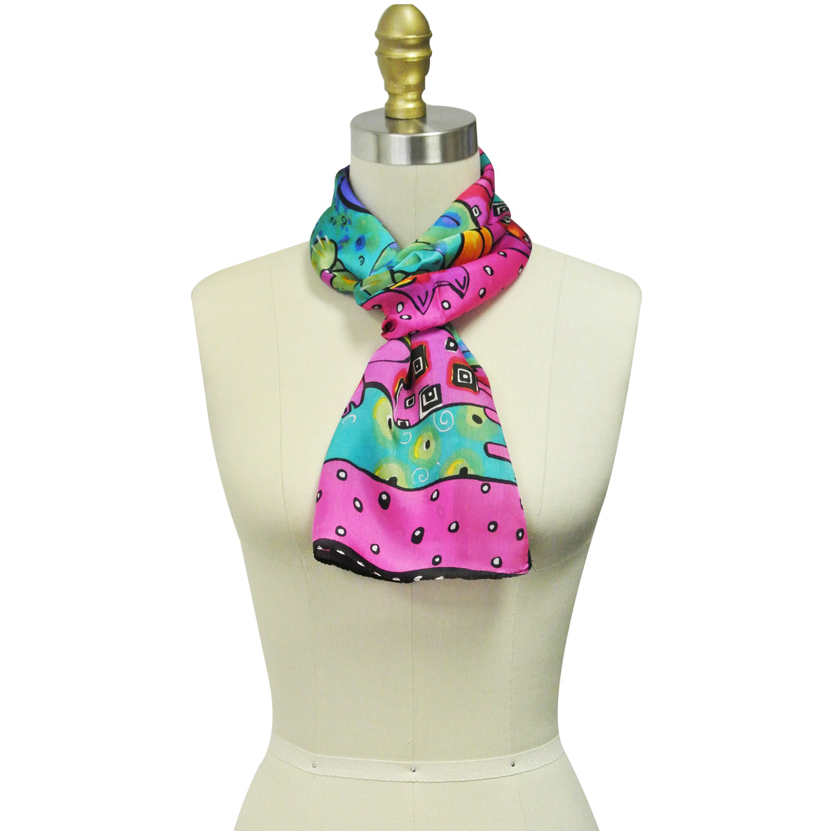 Wrapables Vibrant 100% Silk Long Scarf 51" x 10.5"