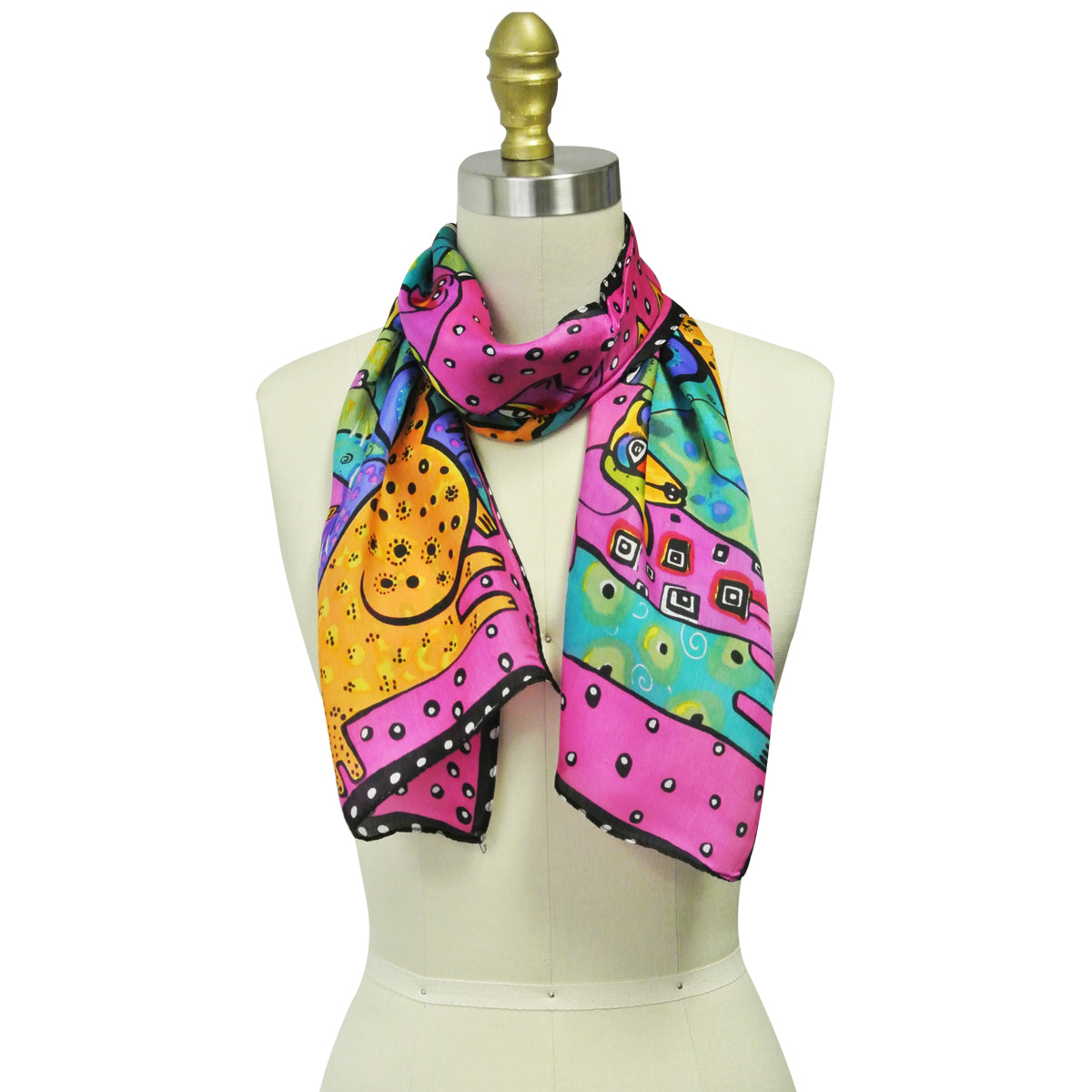 Wrapables Vibrant 100% Silk Long Scarf 51" x 10.5"