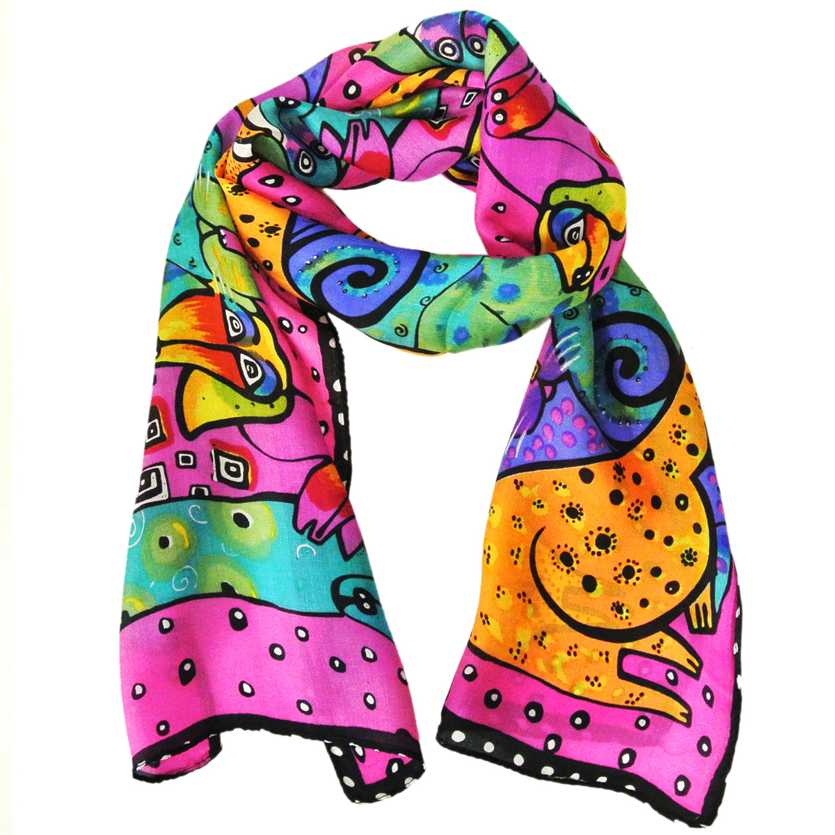 Wrapables Vibrant 100% Silk Long Scarf 51" x 10.5"